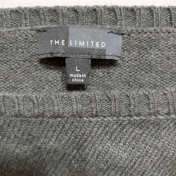 The Limited Grey Asymmetric Hem Sweater - Size L - Picture 3 of 5